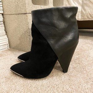 BLACK IRO LEATHER + SUEDE KEIRA BOOT / BOOTIES - 37